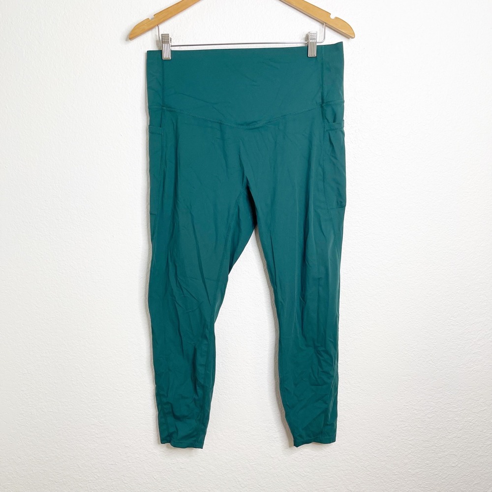 Halara‎ Womens XL Teal Green High Waisted 7/8 Leggings with Pockets Activewear